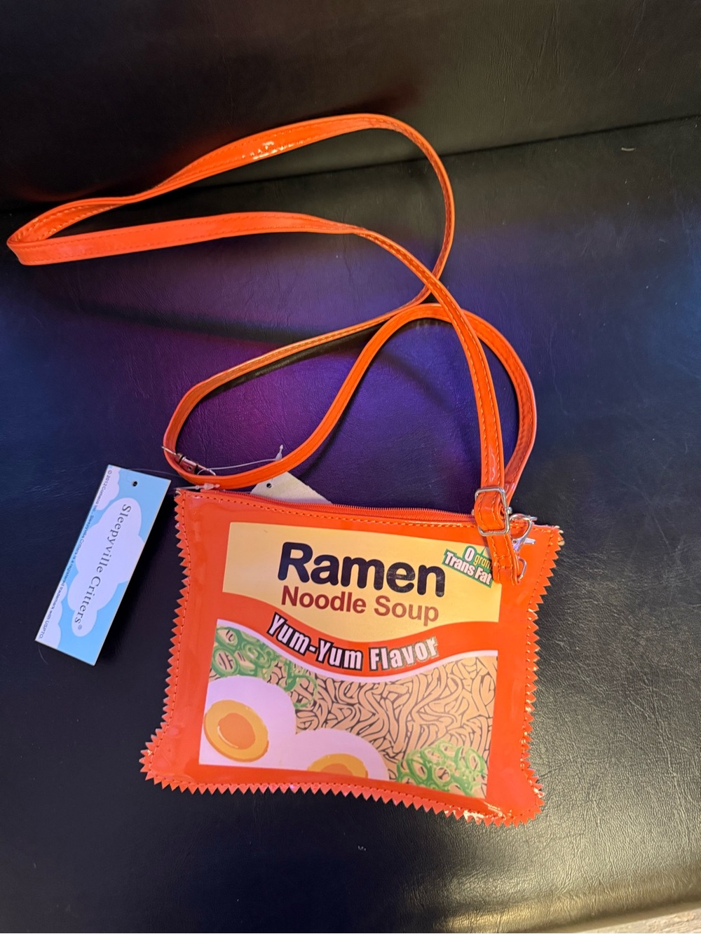 Novelty Ramen Noodle Soup Crossbody Bag - Orange